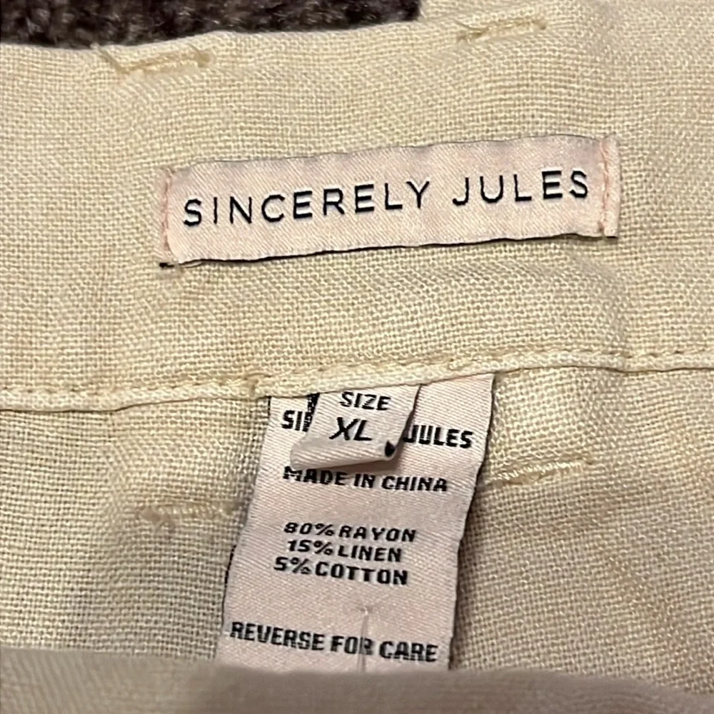 Sincerely Jules Convertible Linen Blend XL Pull on Pants - Picture 6 of 9